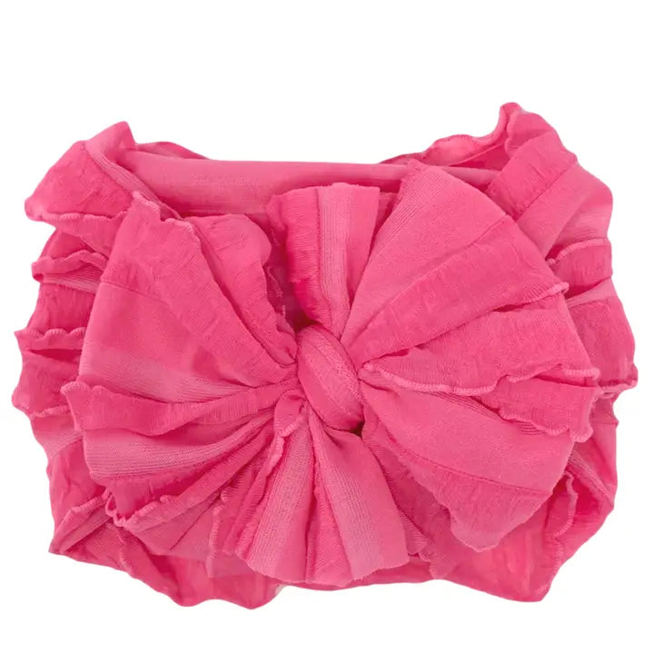 candy pink ruffle headwrap