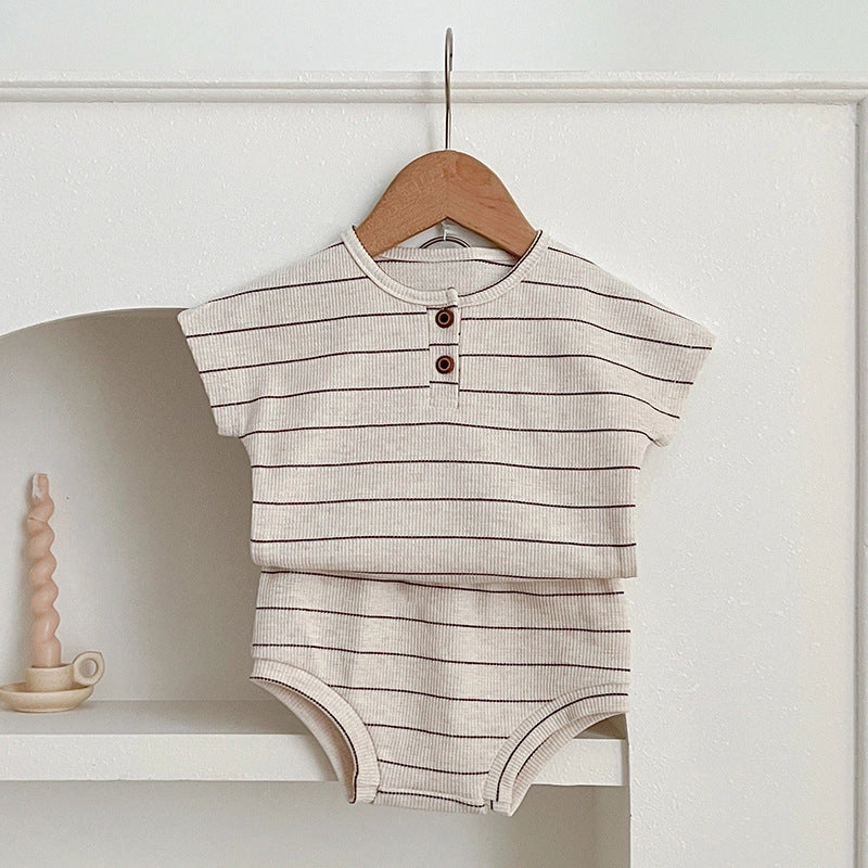 Beige shirt & short set