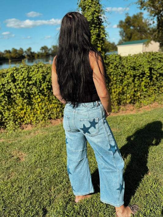 Born to shine barrel jeans