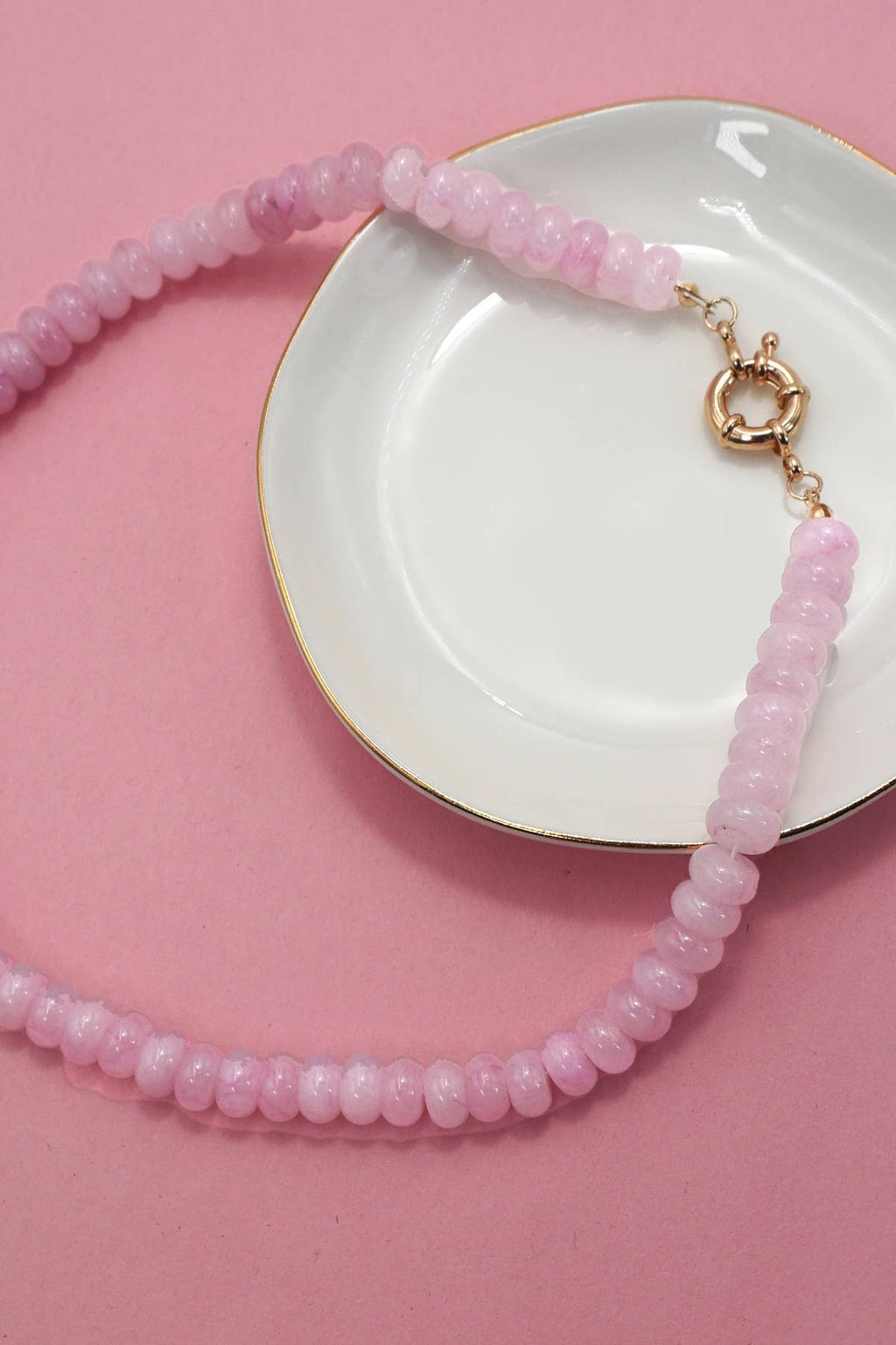 Natural stone necklace- Pink & Blue