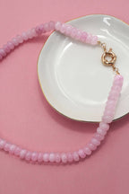 Natural stone necklace- Pink & Blue