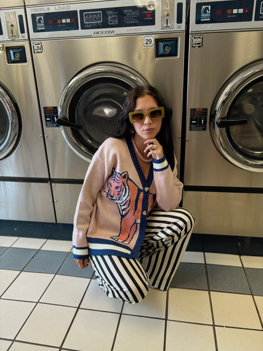 Tiger knit cardigan