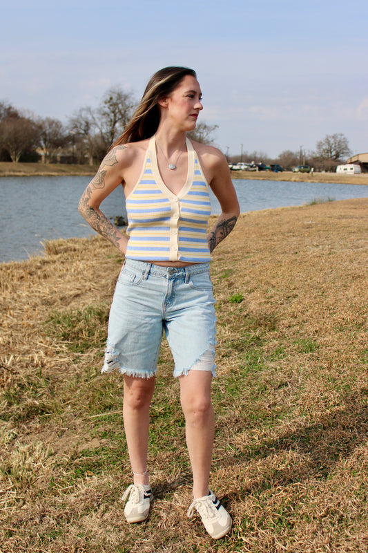 Sun drift halter top