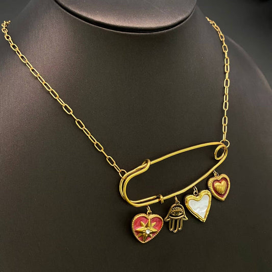 pin up charm necklace