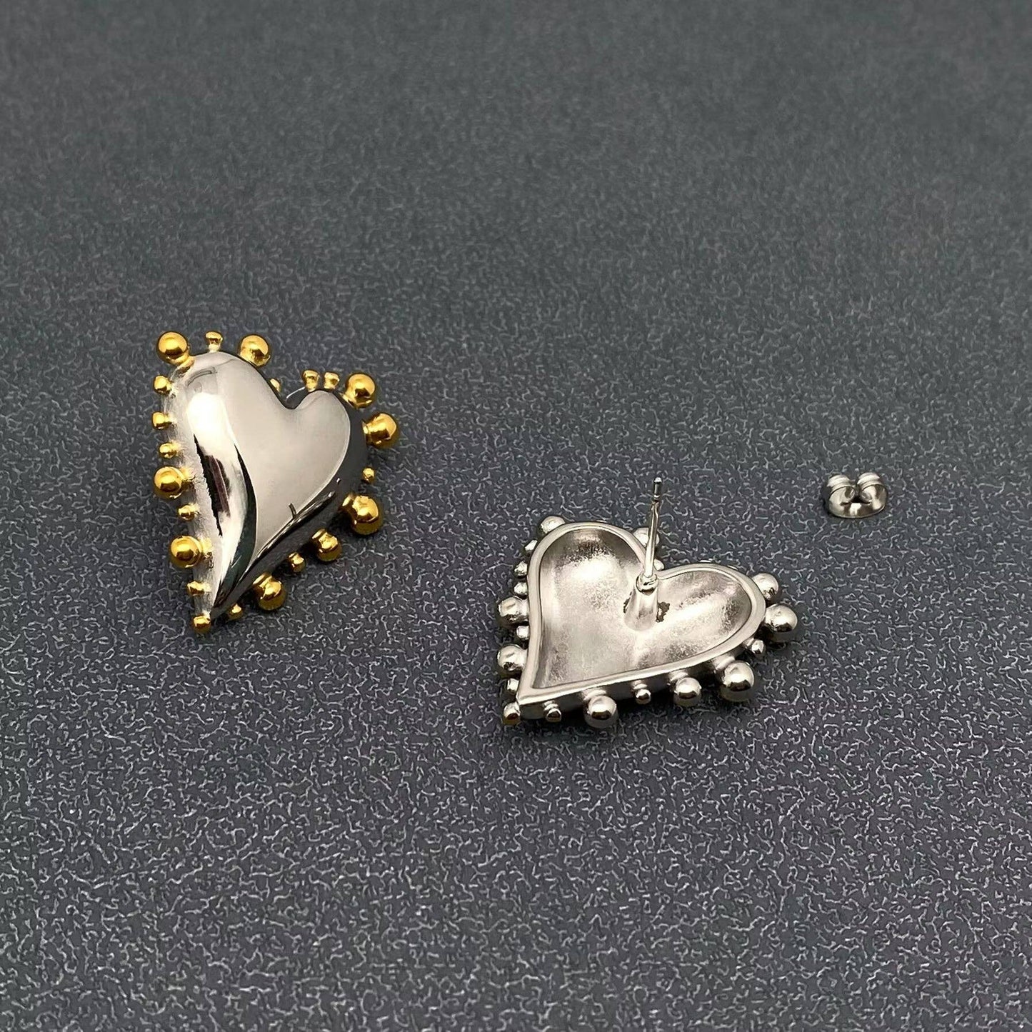 Two-tone Heart Earrings