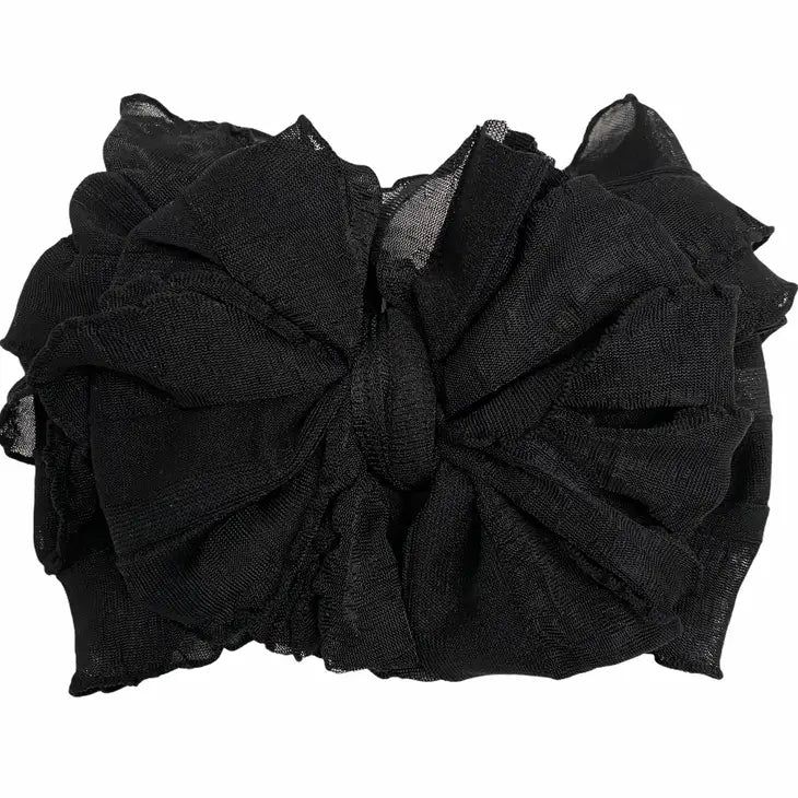 black ruffle headwrap