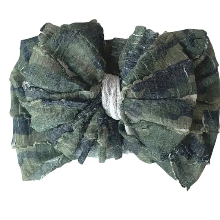 camo ruffled headwrap