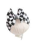 black & white checkered headwrap