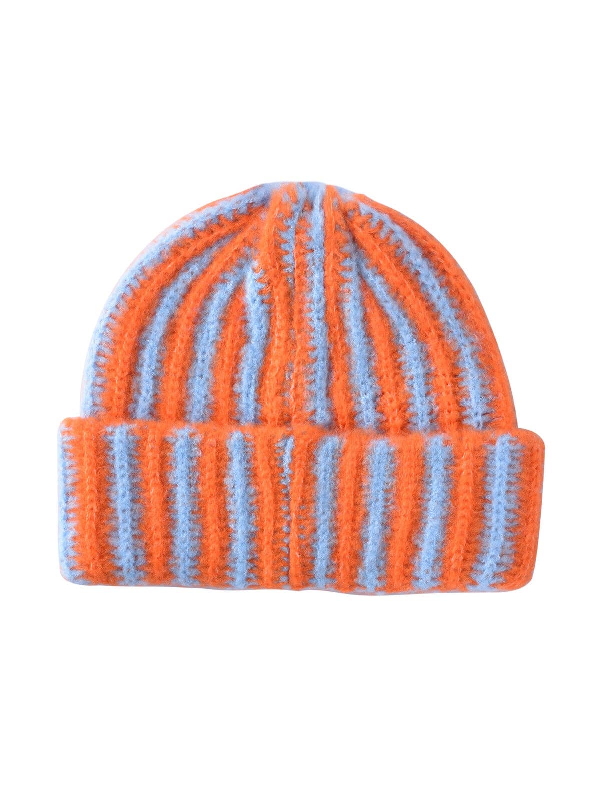 Striped Cuffed Knitted Beanie