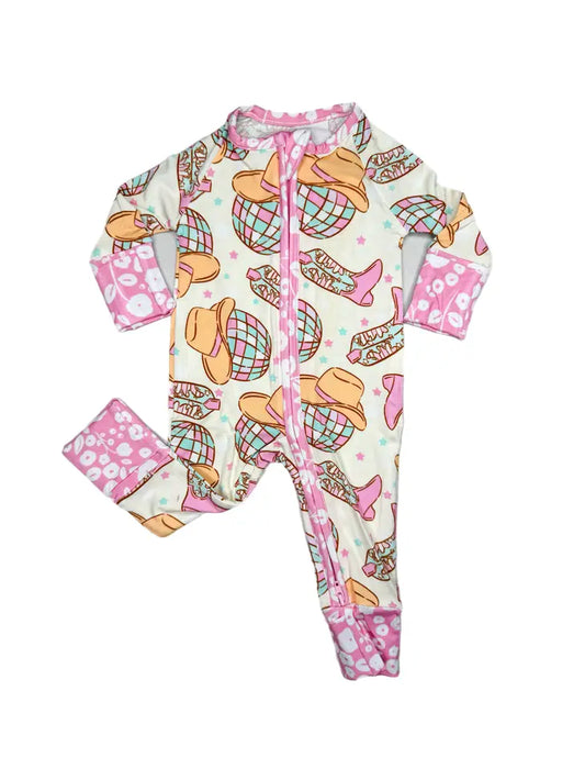 disco cowboy boot bamboo jammies