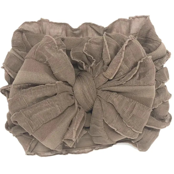 mocha ruffle headwrap