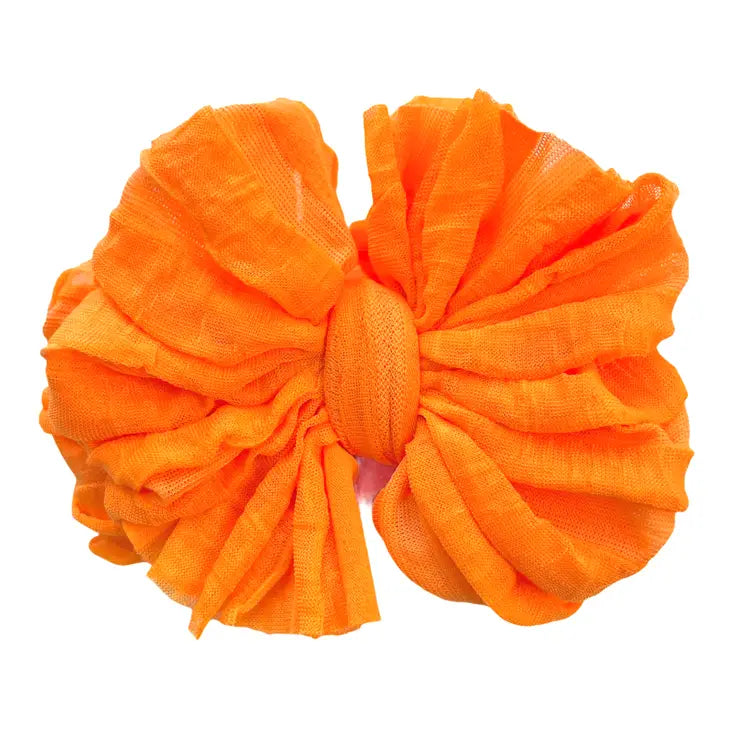 neon orange ruffle headwrap