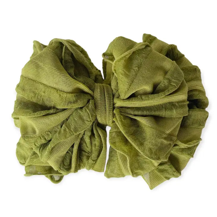 olive ruffle headwrap