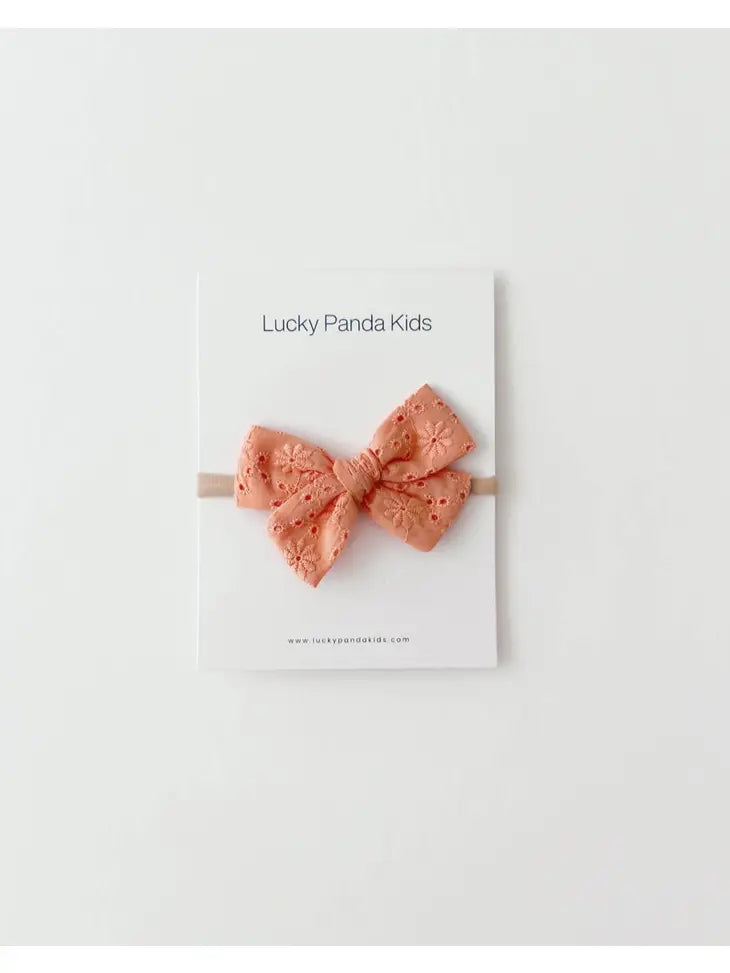 peach nylon bow