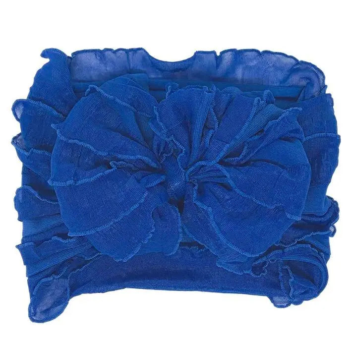 royal blue ruffle headwrap