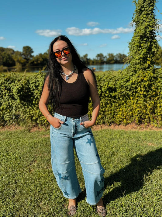 Born to shine barrel jeans
