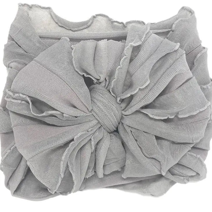 sterling grey ruffle headwrap