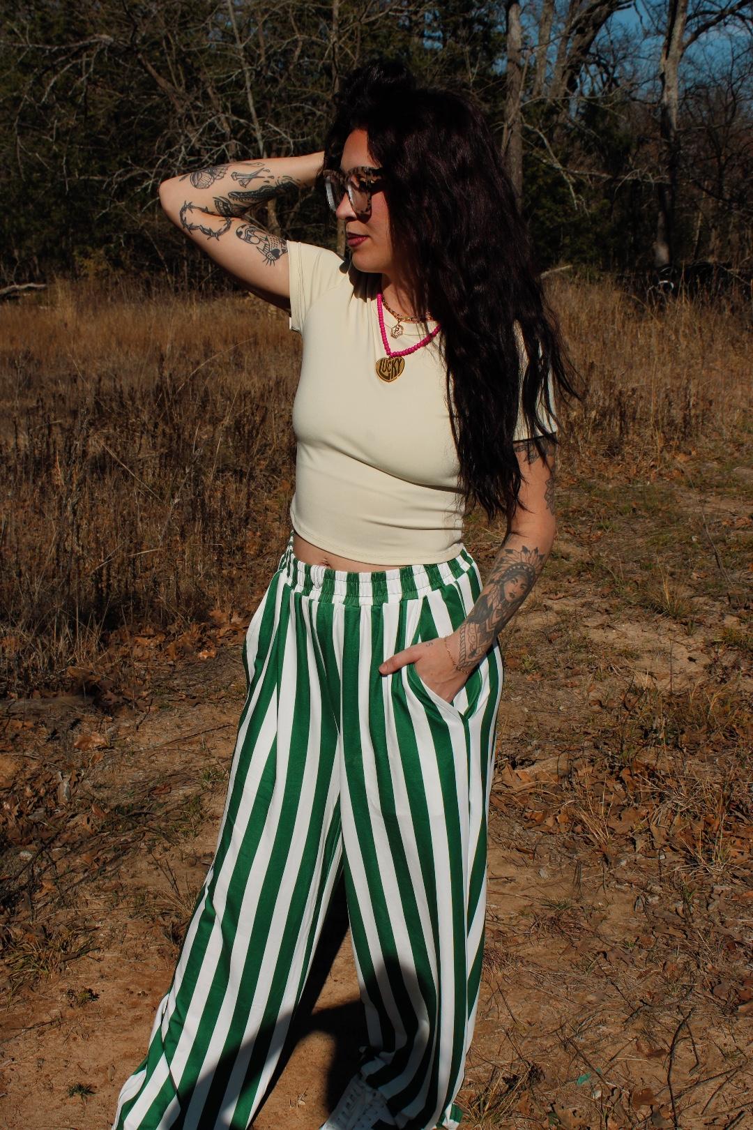 Vertical vibes stripe pants